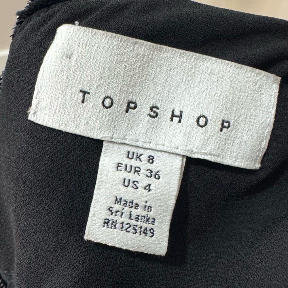 Topshop women black shimmer mini dress size‎ 4 - Picture 6 of 7